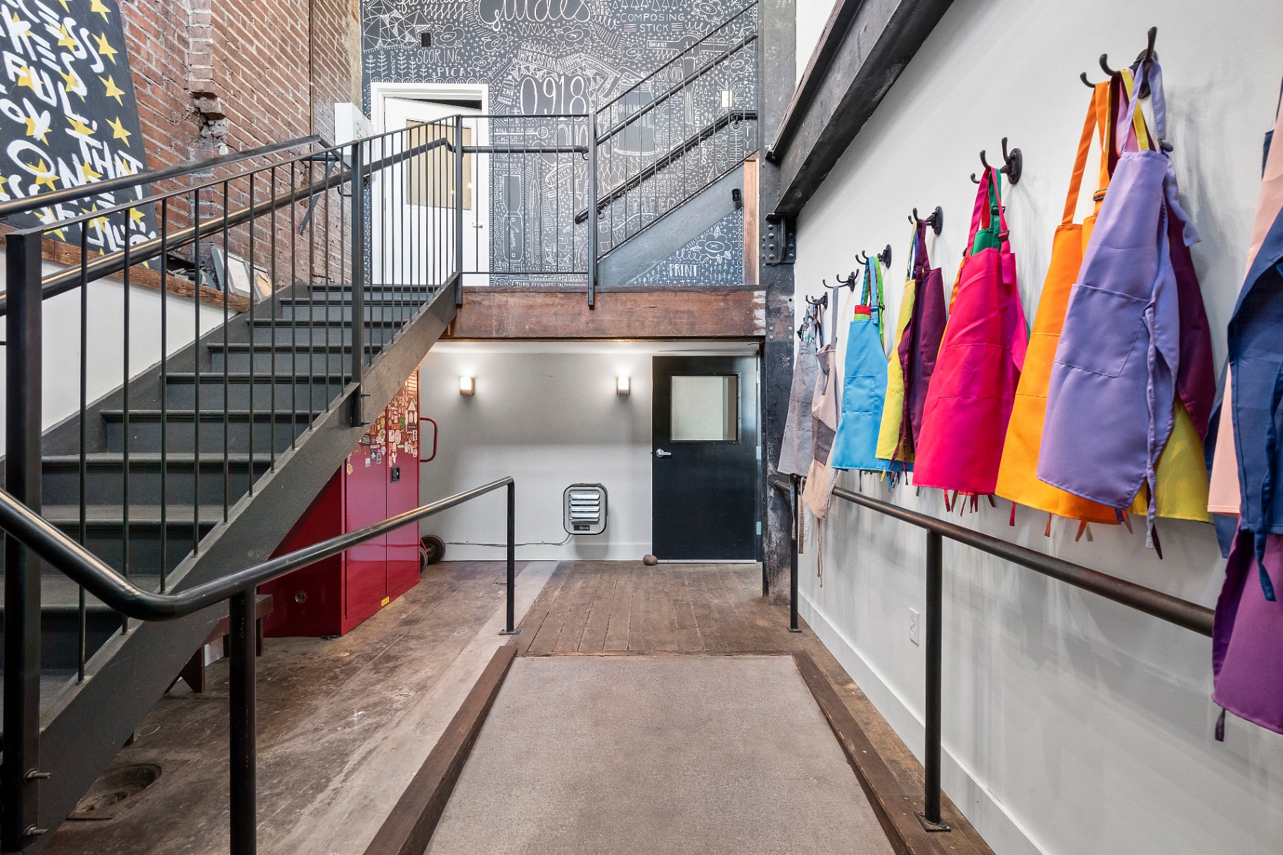 Studio stairwell and hall