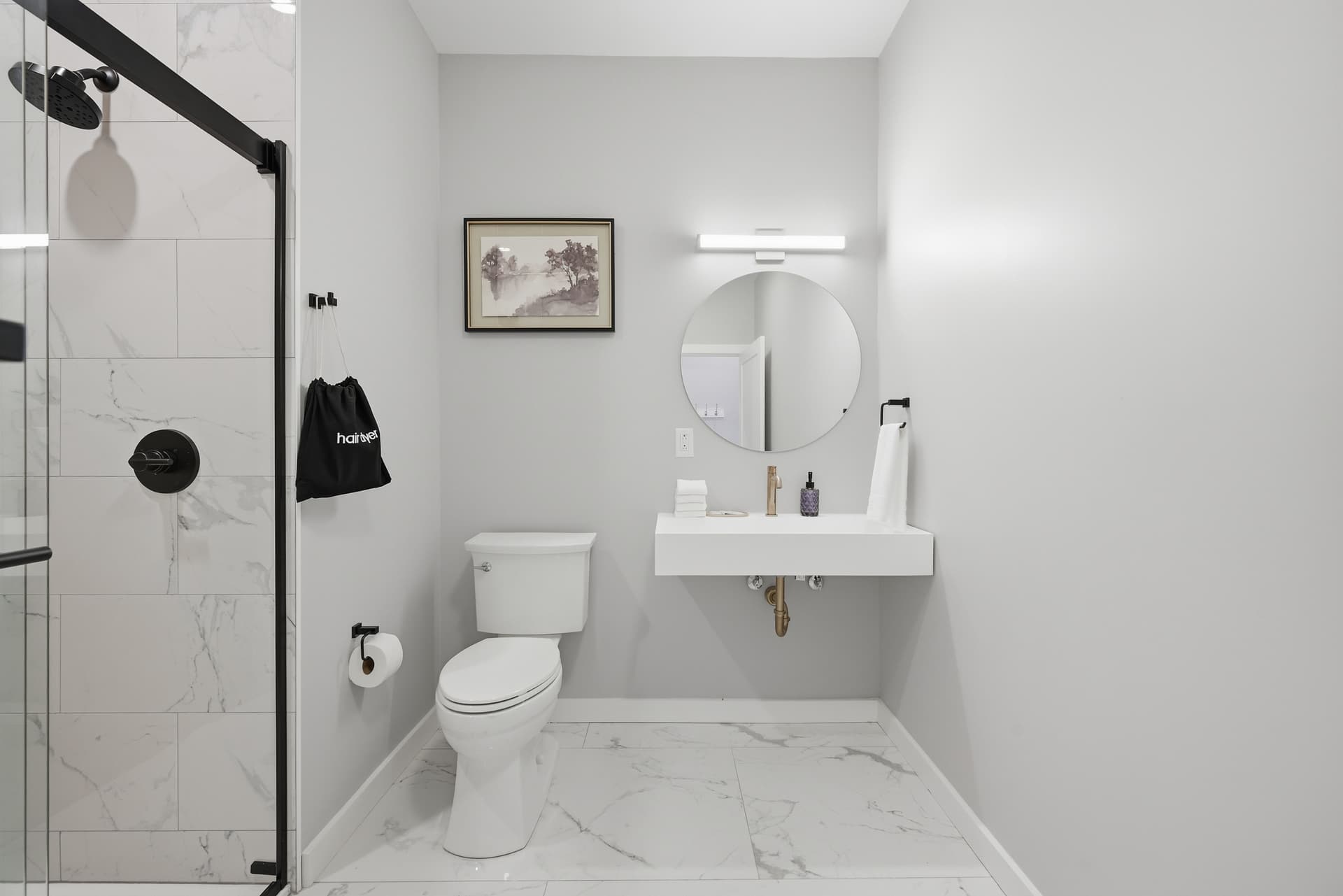 Clean modern bathroom of vacation rental