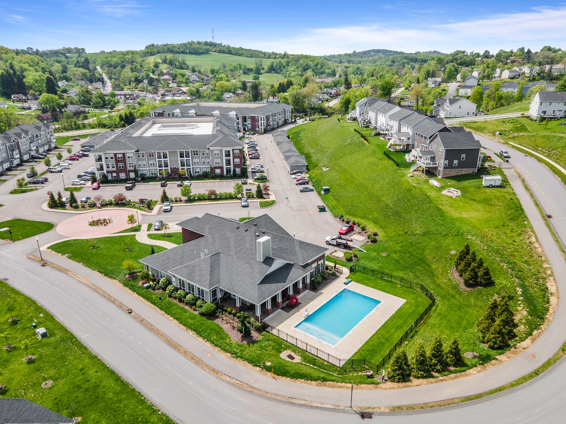 Apartment & Pool Aerial