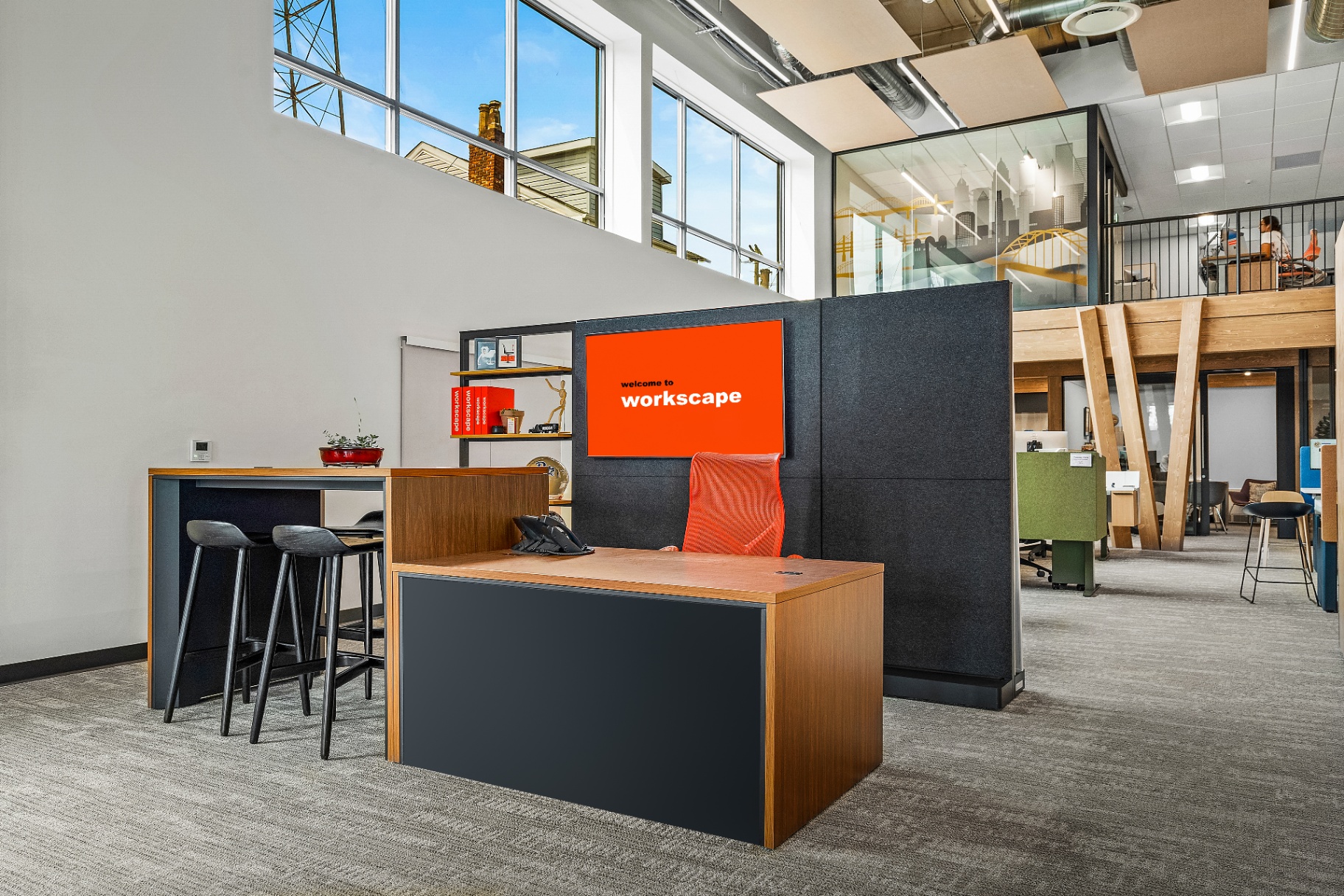 Welcome desk and lobby